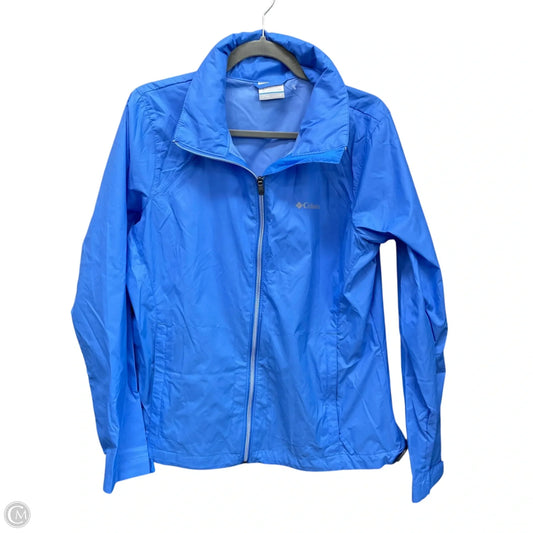 Jacket Windbreaker By Columbia In Blue, Size: L