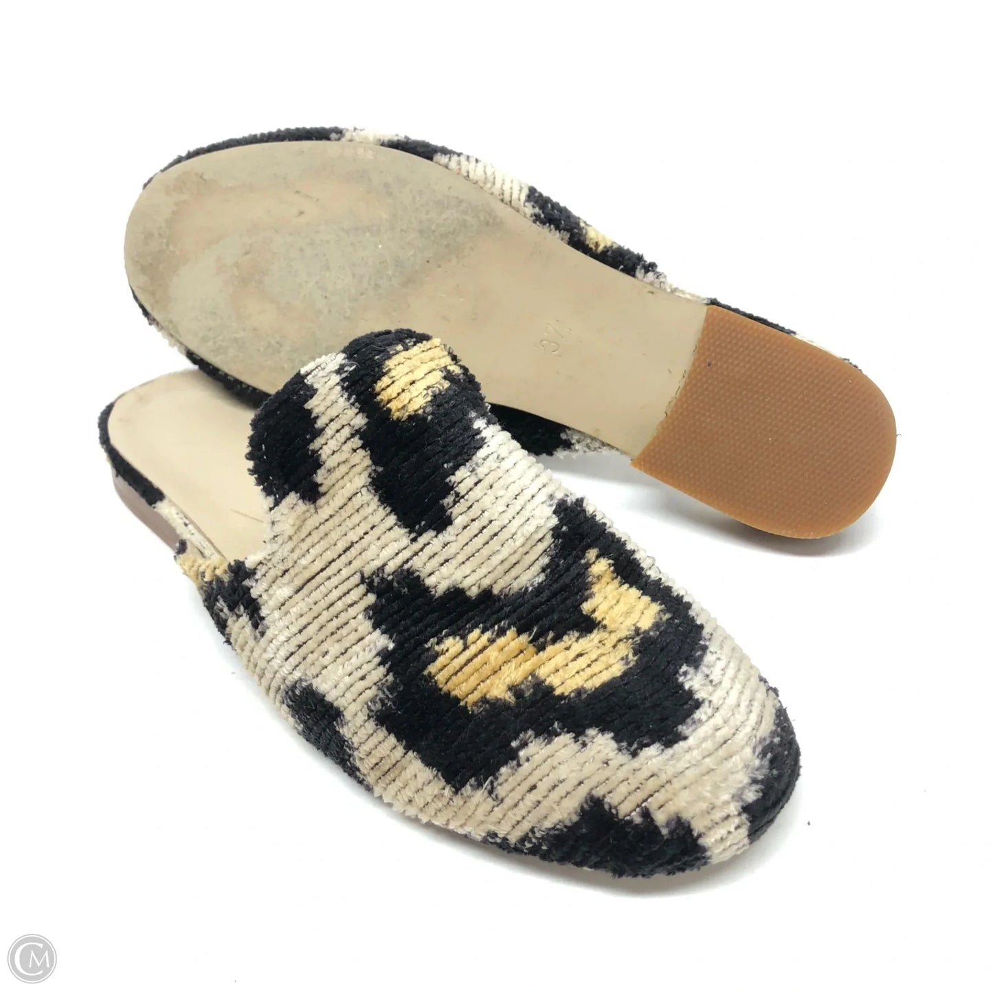 Shoes Flats By Clothes Mentor In Black & Cream, Size: 6.5