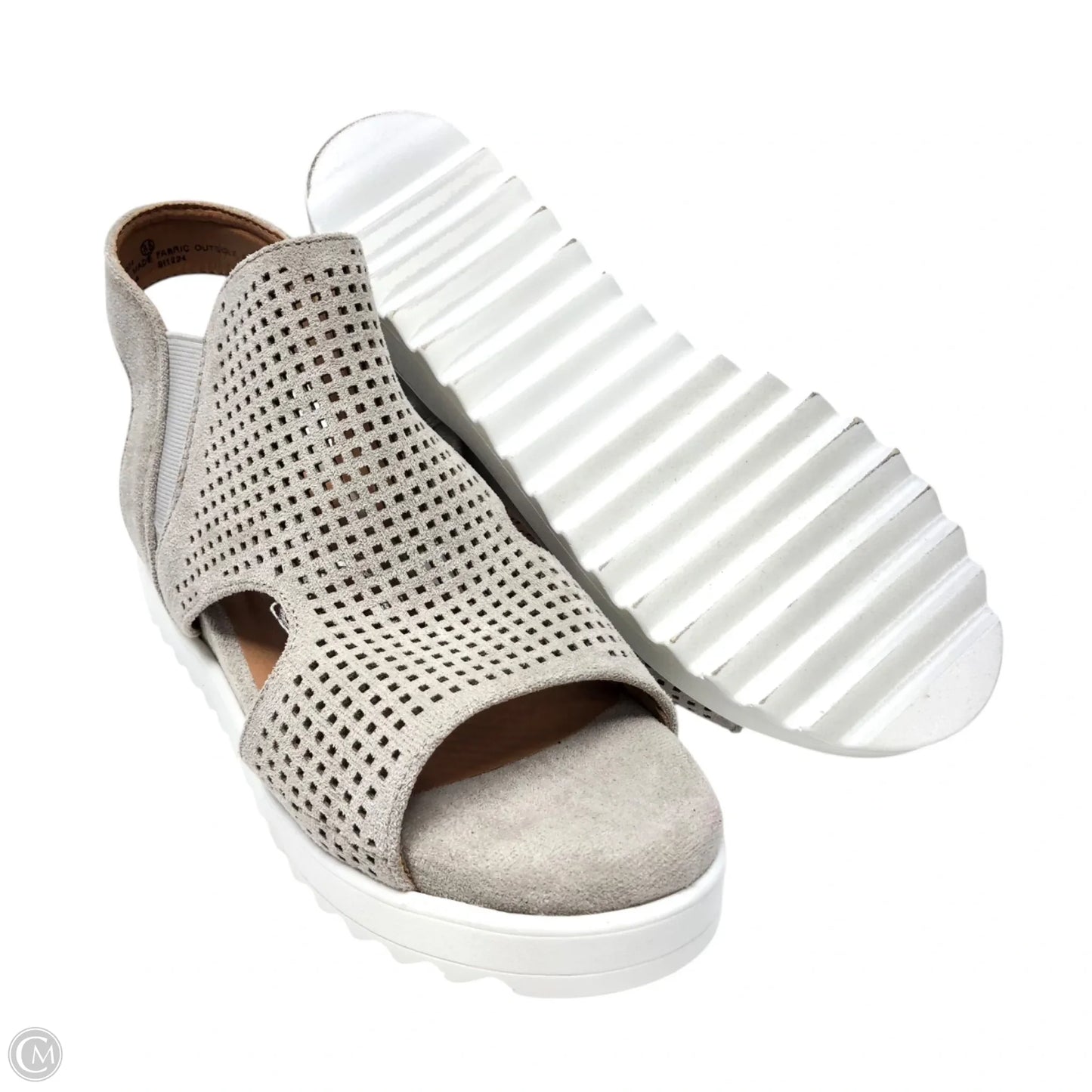 Sandals Heels Wedge By Very G In Taupe, Size: 8.5