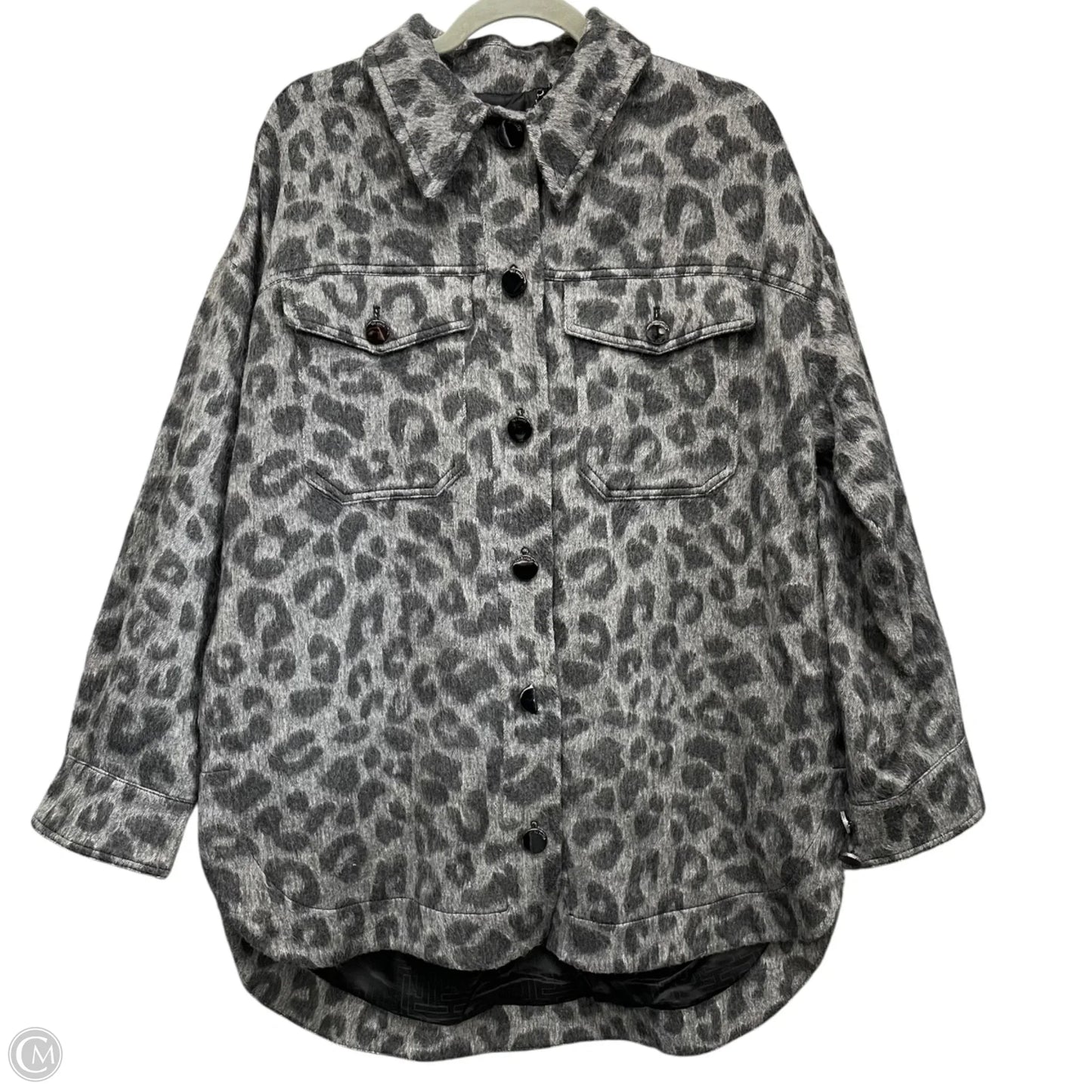 Jacket Shirt By Ted Baker In Grey, Size: M