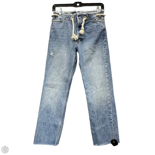 Jeans Straight By Zara Women In Blue Denim, Size: 2