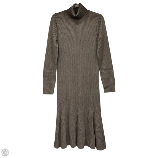 Dress Sweater By Donna Karan In Brown, Size: L