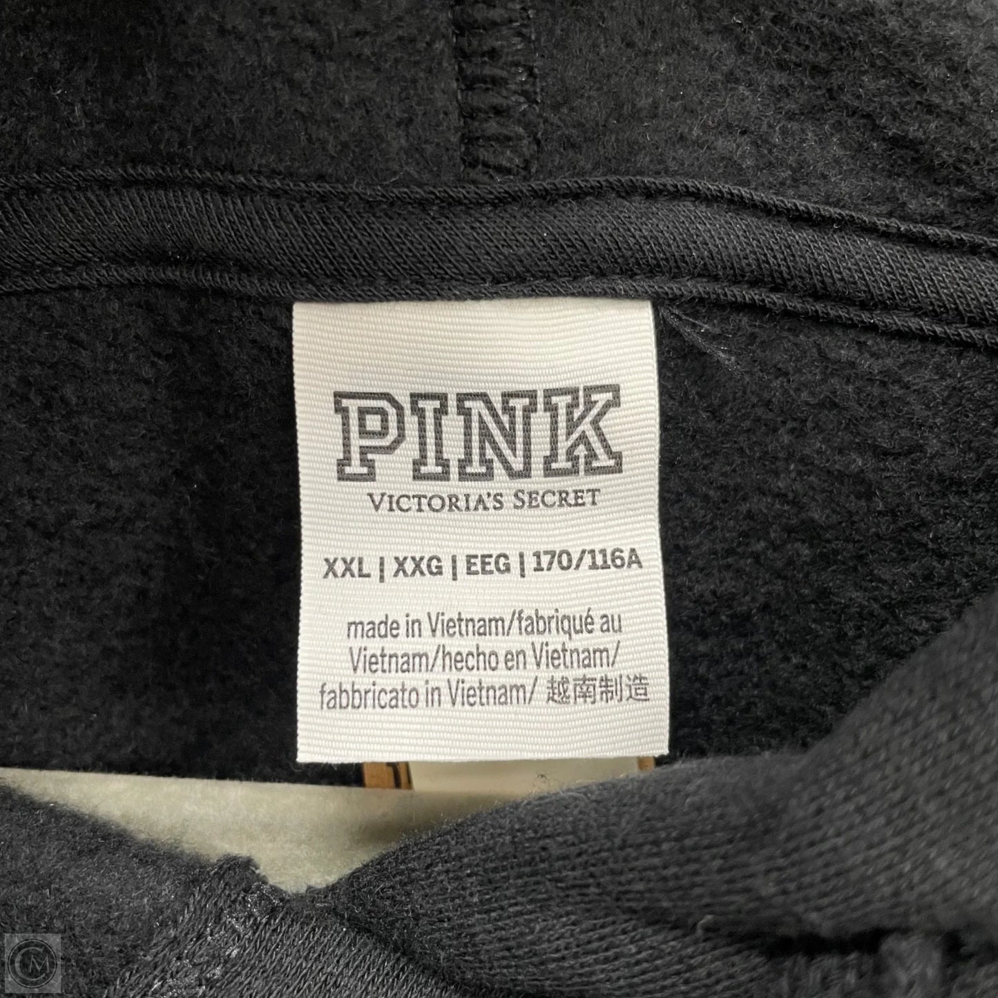 Sweatshirt Hoodie By Pink In Black, Size: Xxl