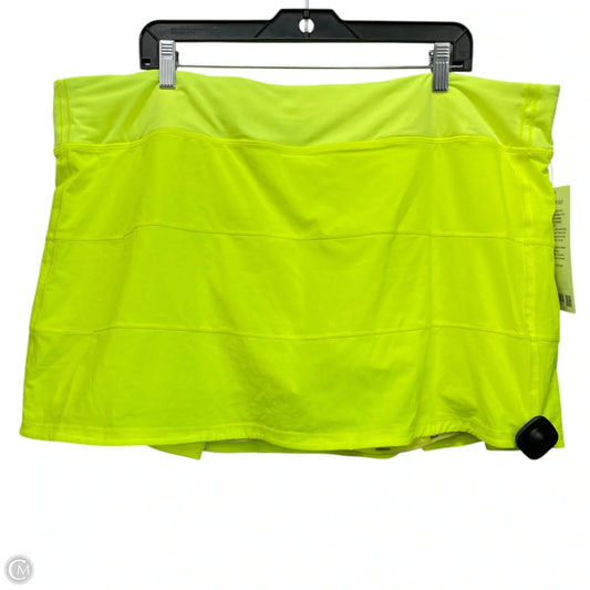 Athletic Skort By Lululemon In Chartreuse, Size: 20