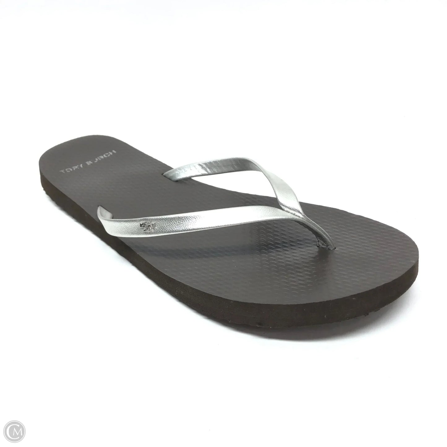 Sandals Flip Flops By Tory Burch In Silver, Size: 10