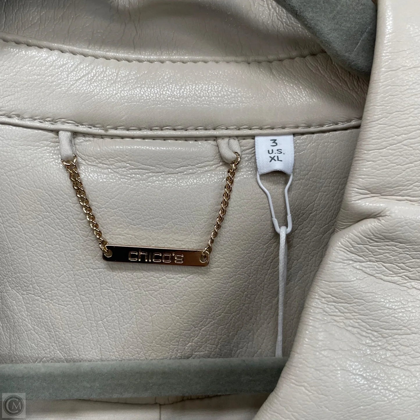 Jacket Shirt By Chicos In Cream, Size: Xl