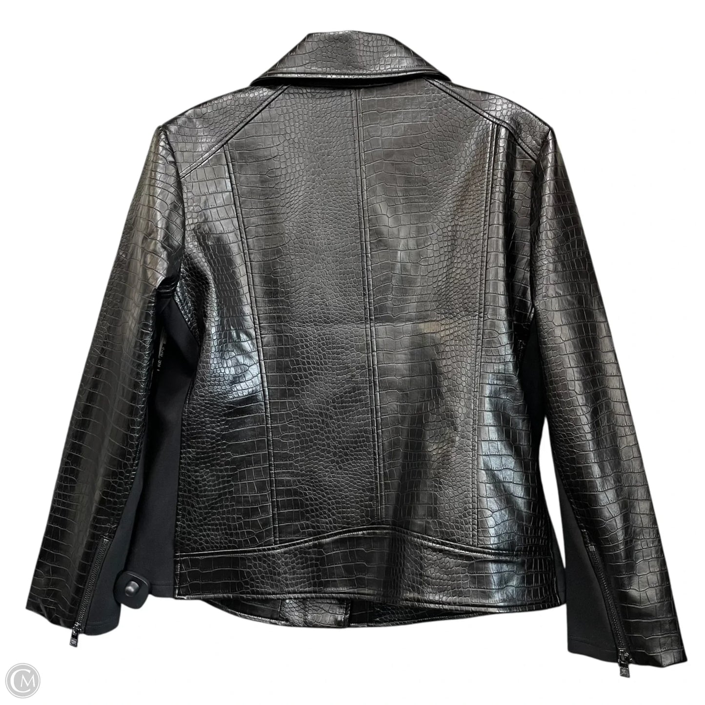 Jacket Moto By Chicos In Black, Size: 16