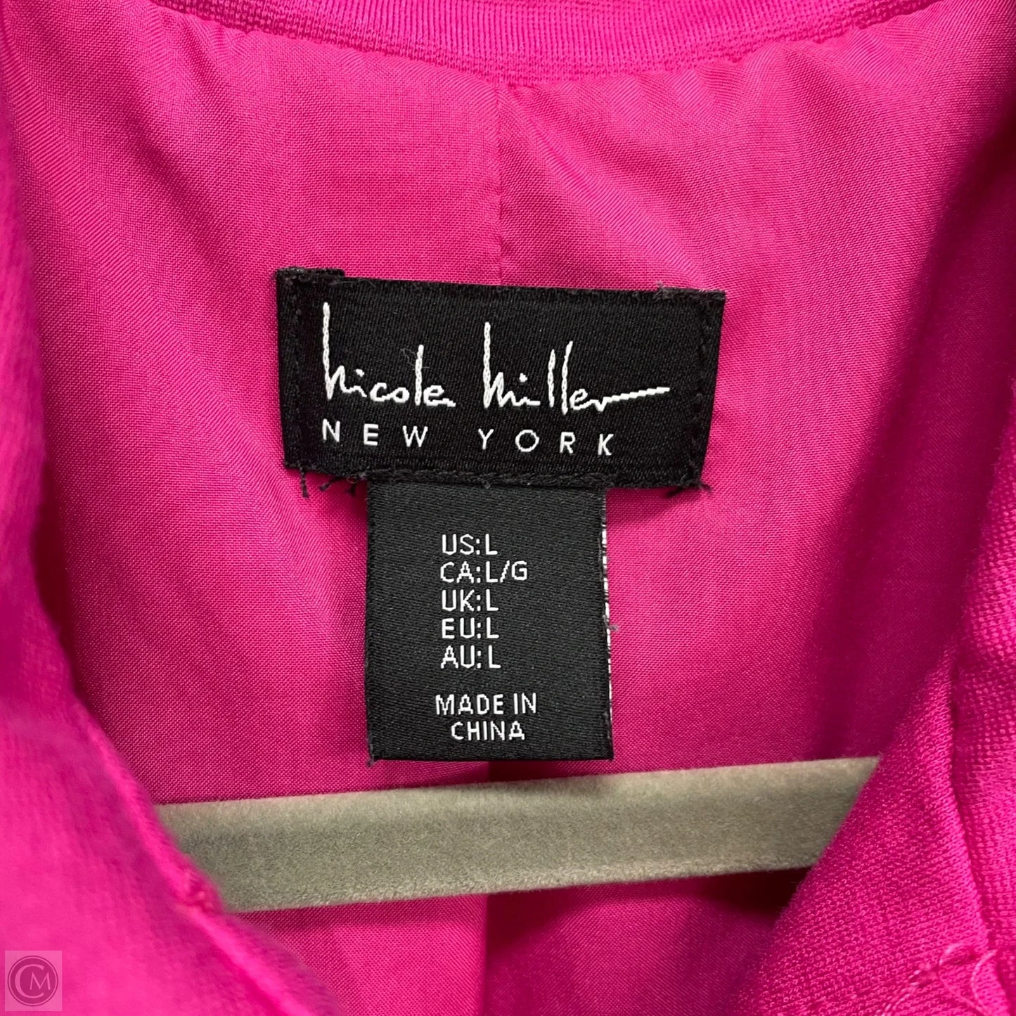 Jacket Shirt By Nicole Miller In Pink, Size: L