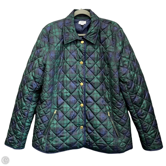 Jacket Puffer & Quilted By Crown And Ivy In Blue & Green, Size: Xxl