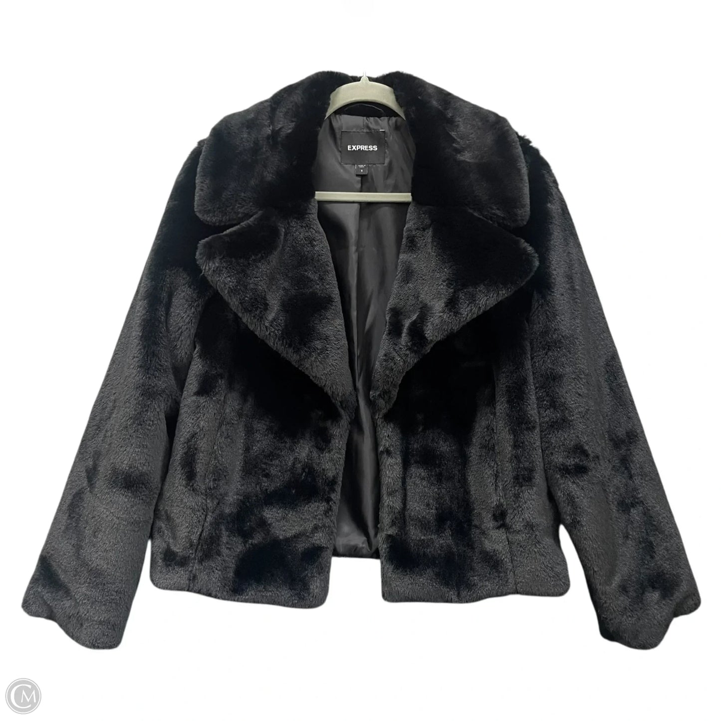 Jacket Faux Fur & Sherpa By Express In Black, Size: S