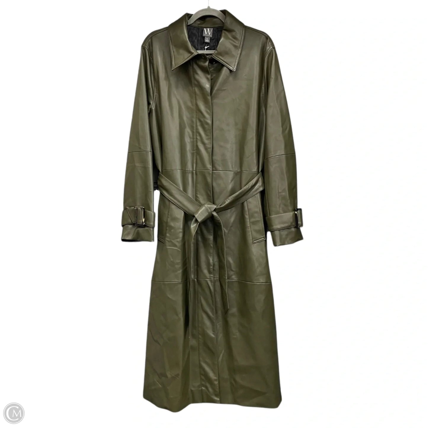 Coat Trench Coat By Worthington In Green, Size: Xl