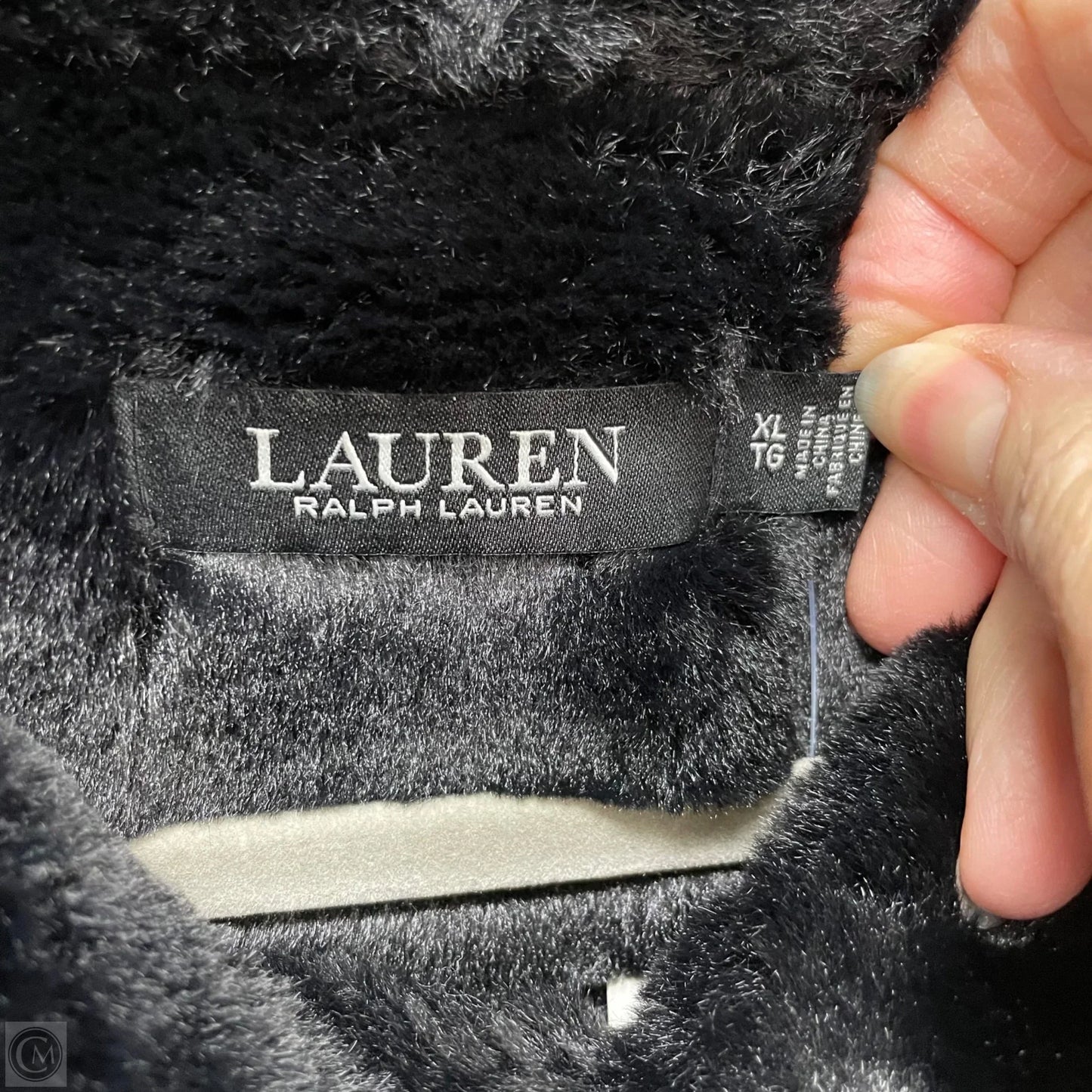 Coat Faux Fur & Sherpa By Lauren By Ralph Lauren In Black, Size: Xl