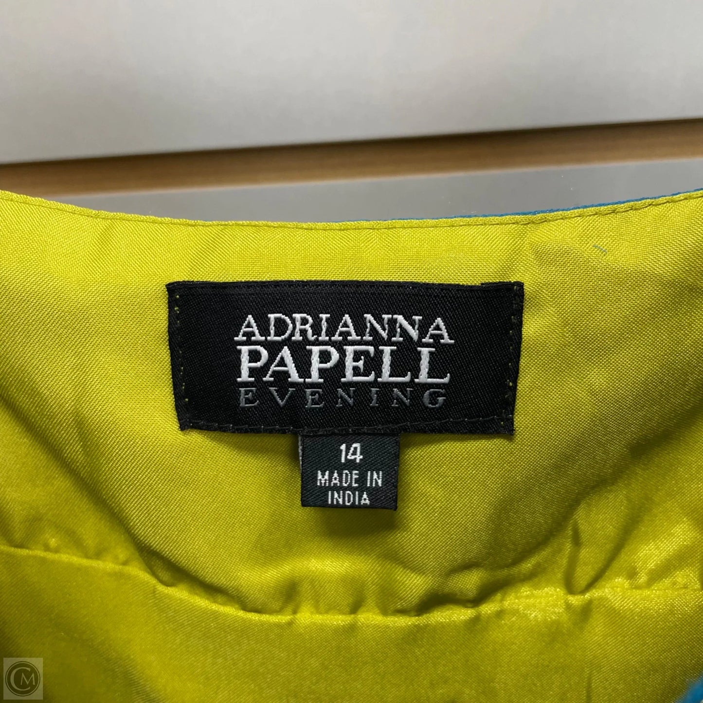 Dress Party Short By Adrianna Papell In Blue & Gold, Size: 14