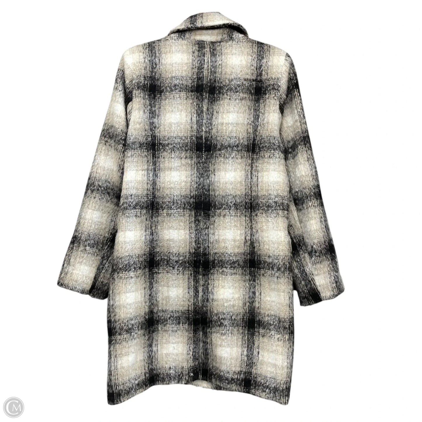 Coat Peacoat By Gianni Bini In Black & Cream, Size: L