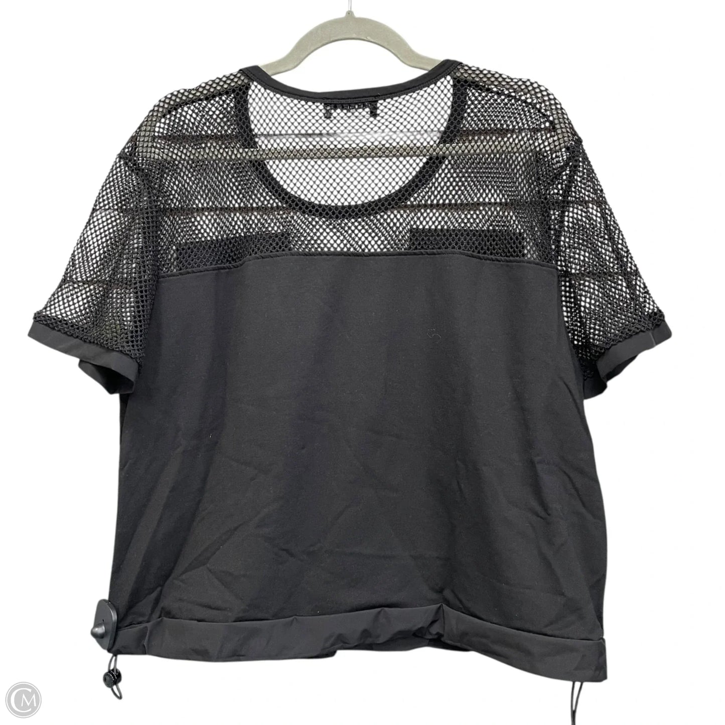 Top Short Sleeve Designer By Karl Lagerfeld In Black, Size: L