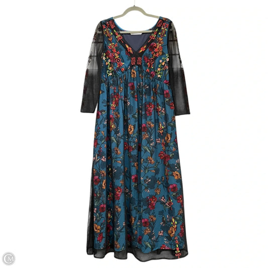 Dress Casual Midi By Cmc In Black & Blue, Size: M