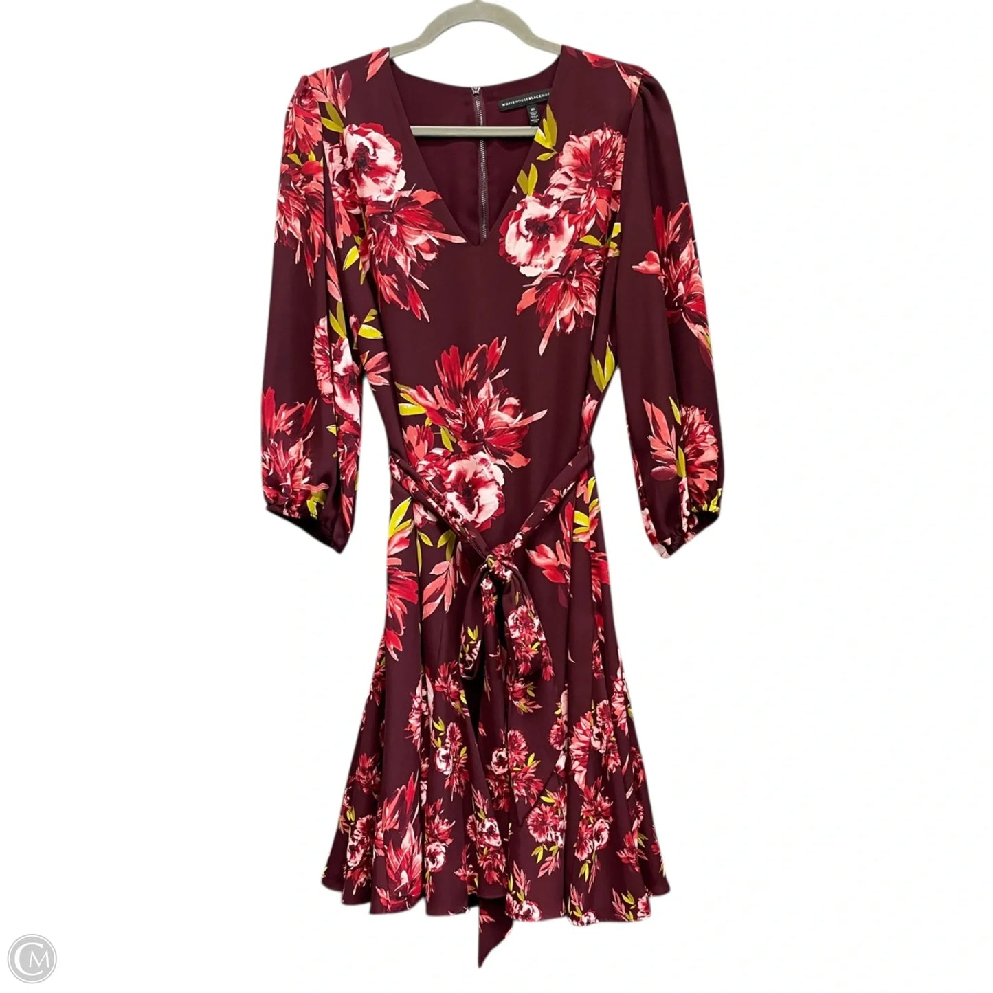 Dress Casual Midi By White House Black Market In Purple & Red, Size: 10