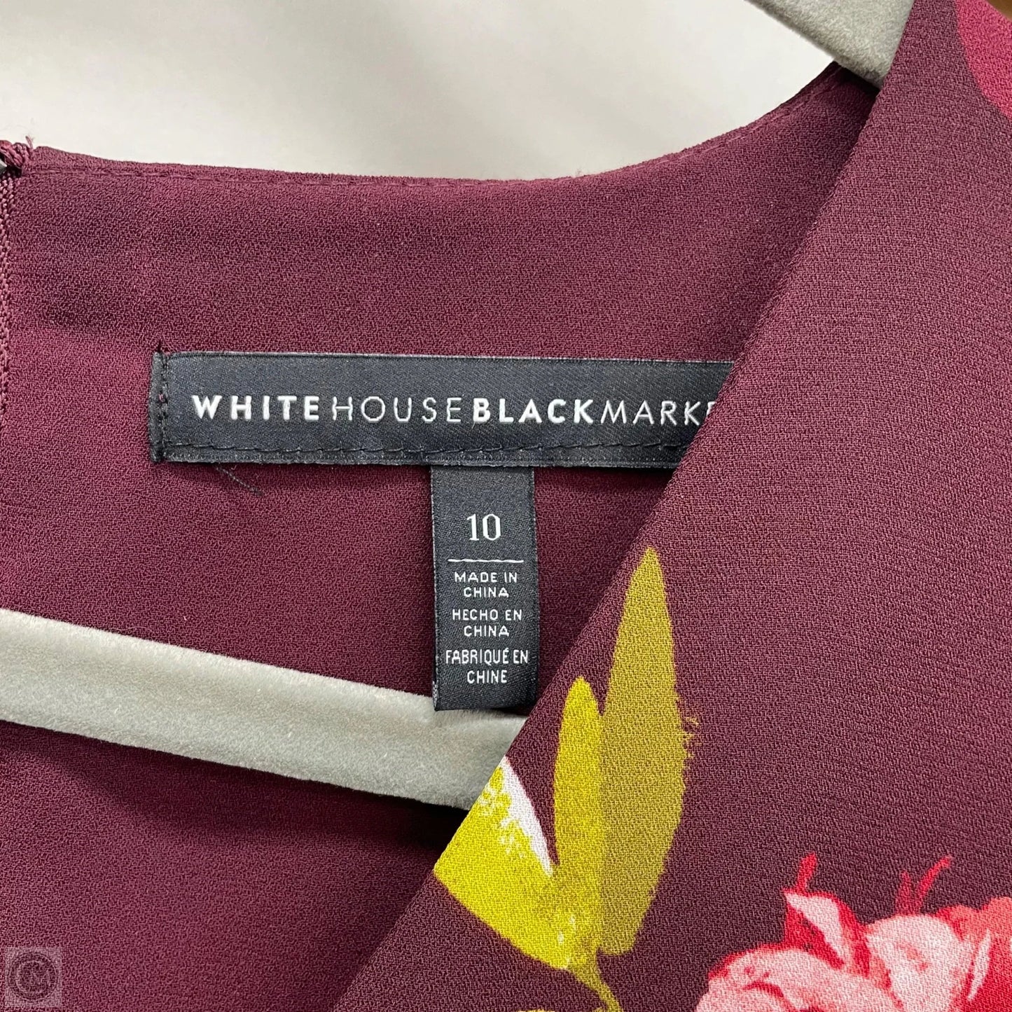 Dress Casual Midi By White House Black Market In Purple & Red, Size: 10