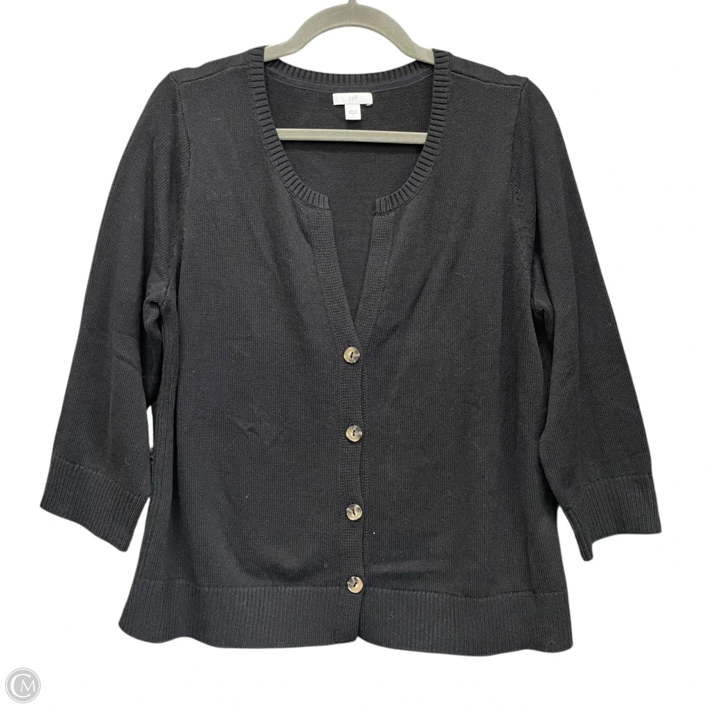 Sweater Cardigan By J. Jill In Black, Size: L
