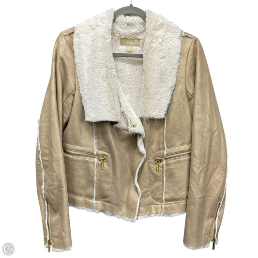 Jacket Moto By Michael By Michael Kors In Gold, Size: M