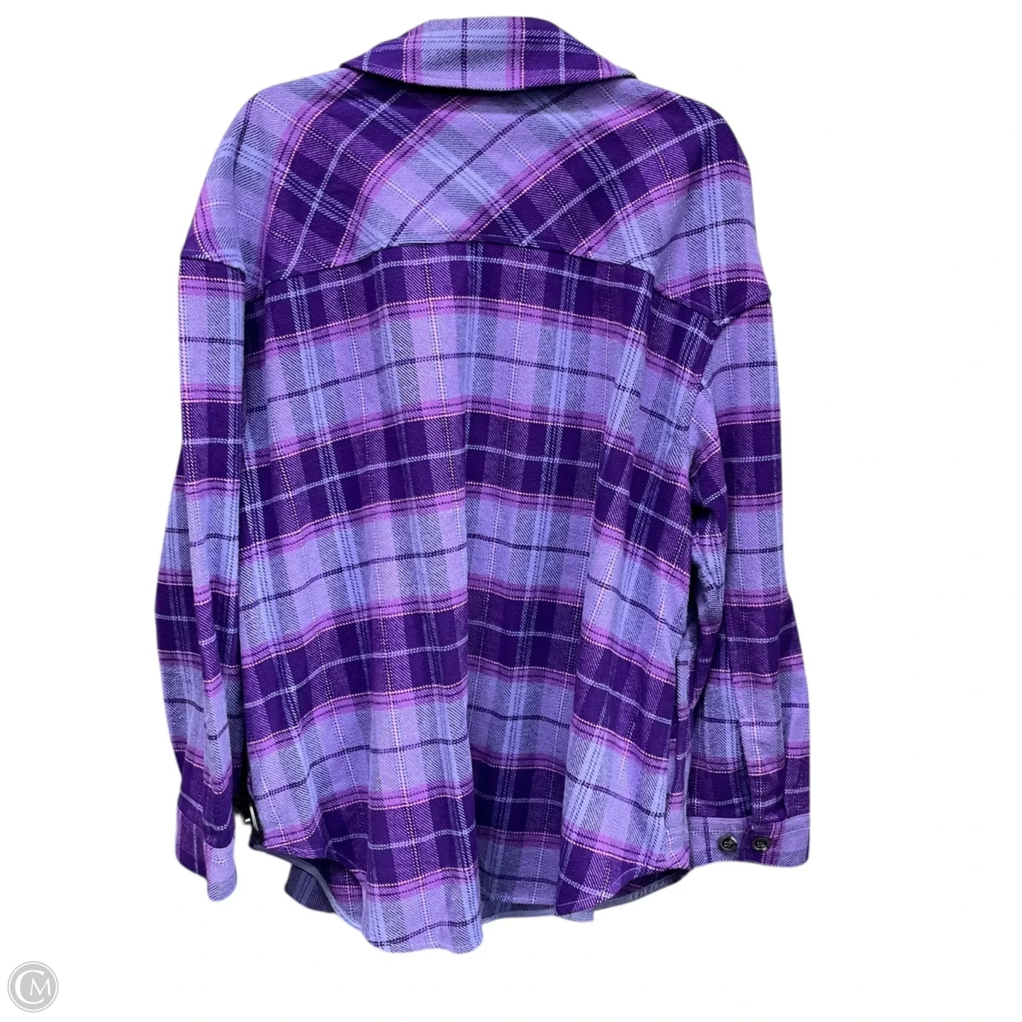 Jacket Shirt By Lane Bryant In Blue & Purple, Size: 1x