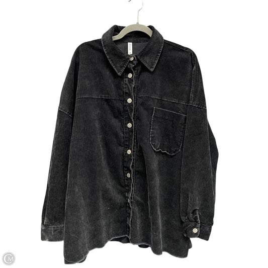 Jacket Shirt By Zenana In Black, Size: 1x