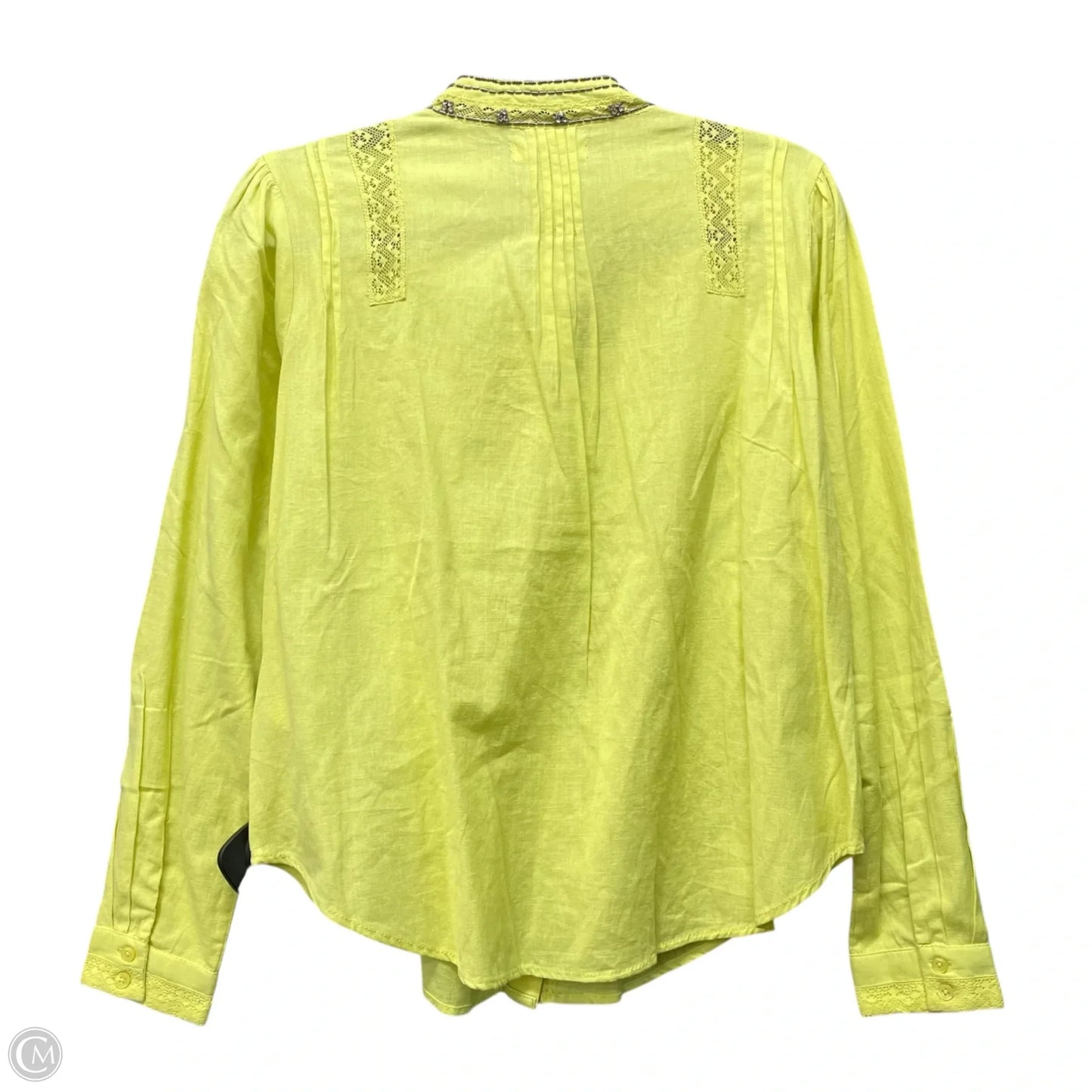 Blouse Long Sleeve By Pilcro In Chartreuse, Size: Xs