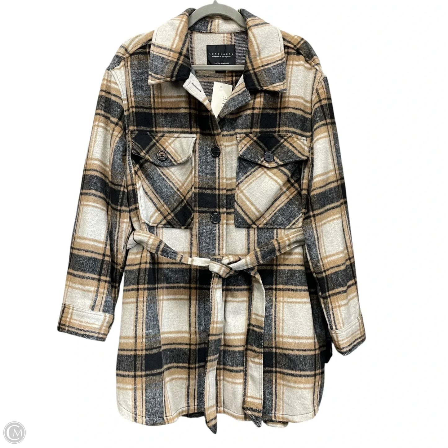 Jacket Shirt By Sanctuary In Black & Tan, Size: L