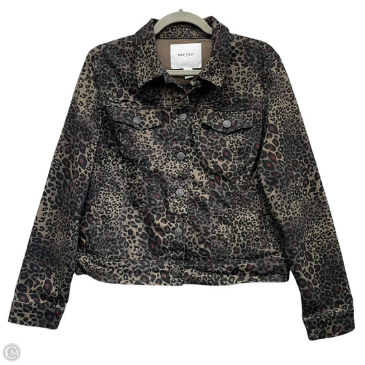 Jacket Shirt By Nine West In Brown, Size: L