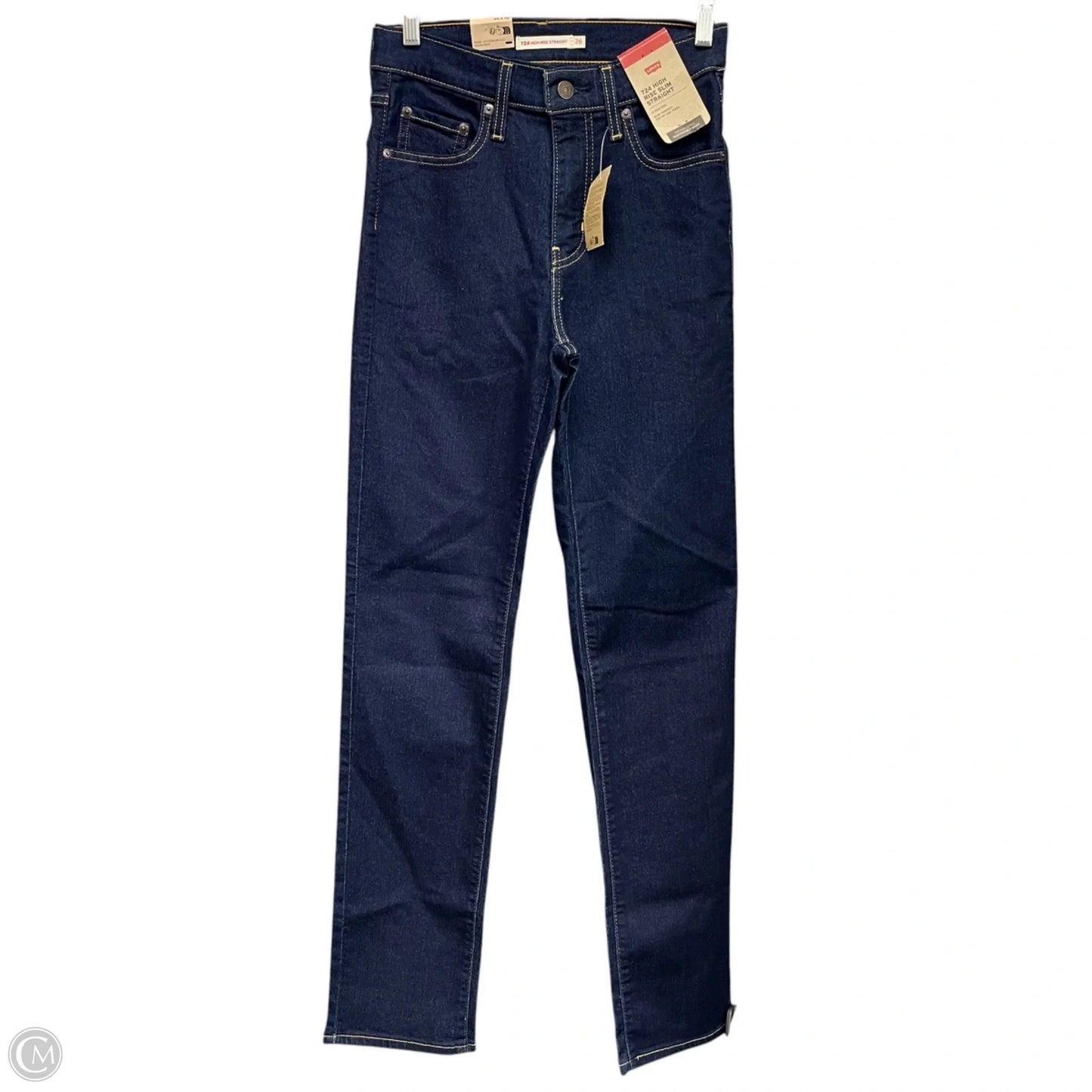 Jeans Straight By Levis In Blue Denim, Size: 2