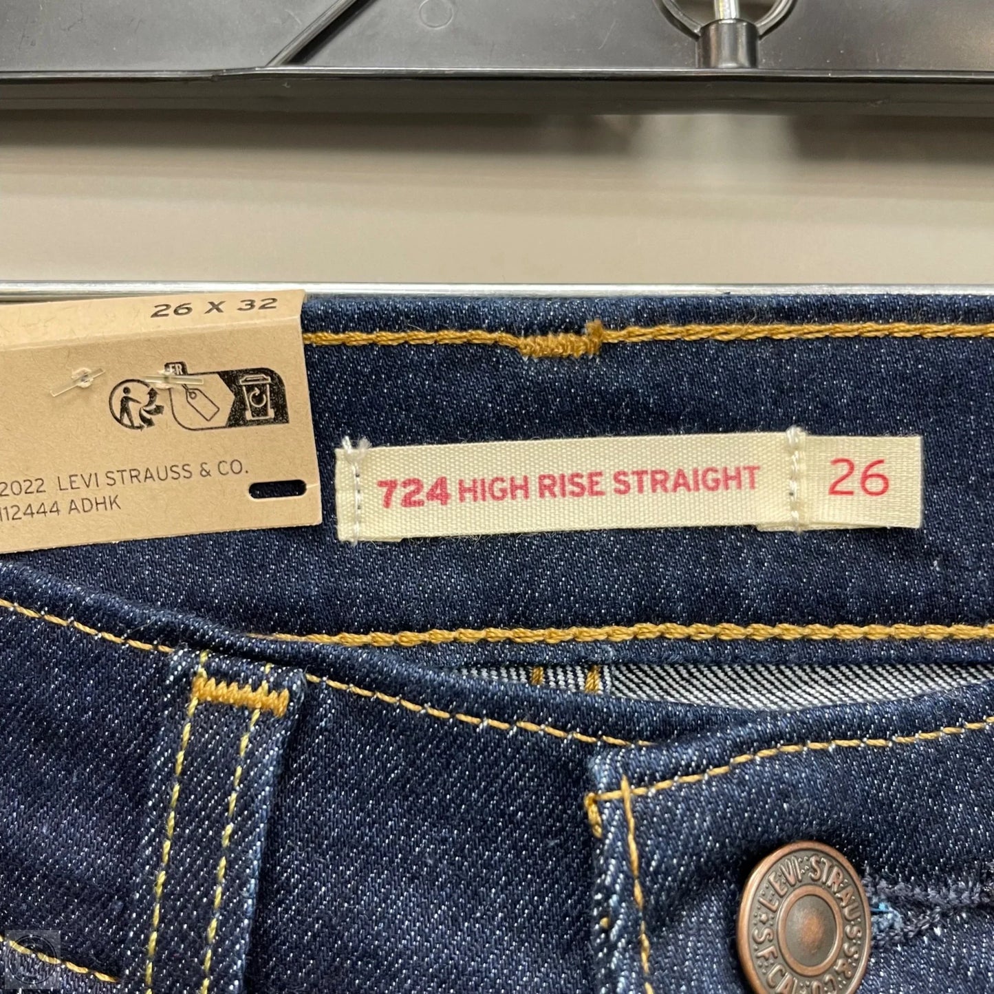 Jeans Straight By Levis In Blue Denim, Size: 2
