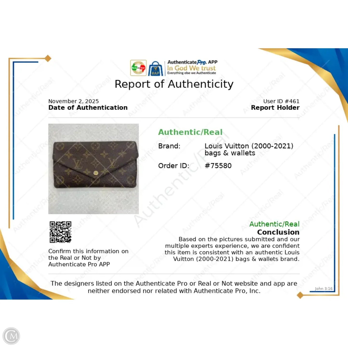 Wallet Luxury Designer By Louis Vuitton, Size: Medium