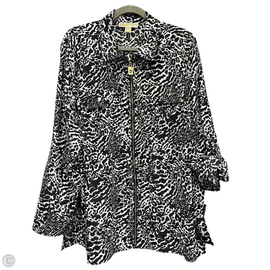 Top Long Sleeve By Michael By Michael Kors In Black & White, Size: 2x
