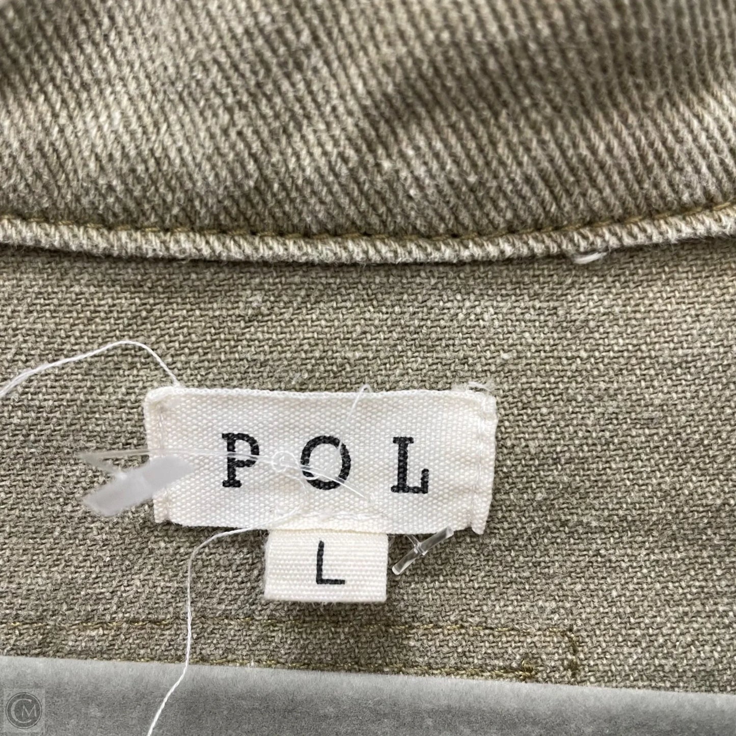 Jacket Denim By Pol In Taupe, Size: L