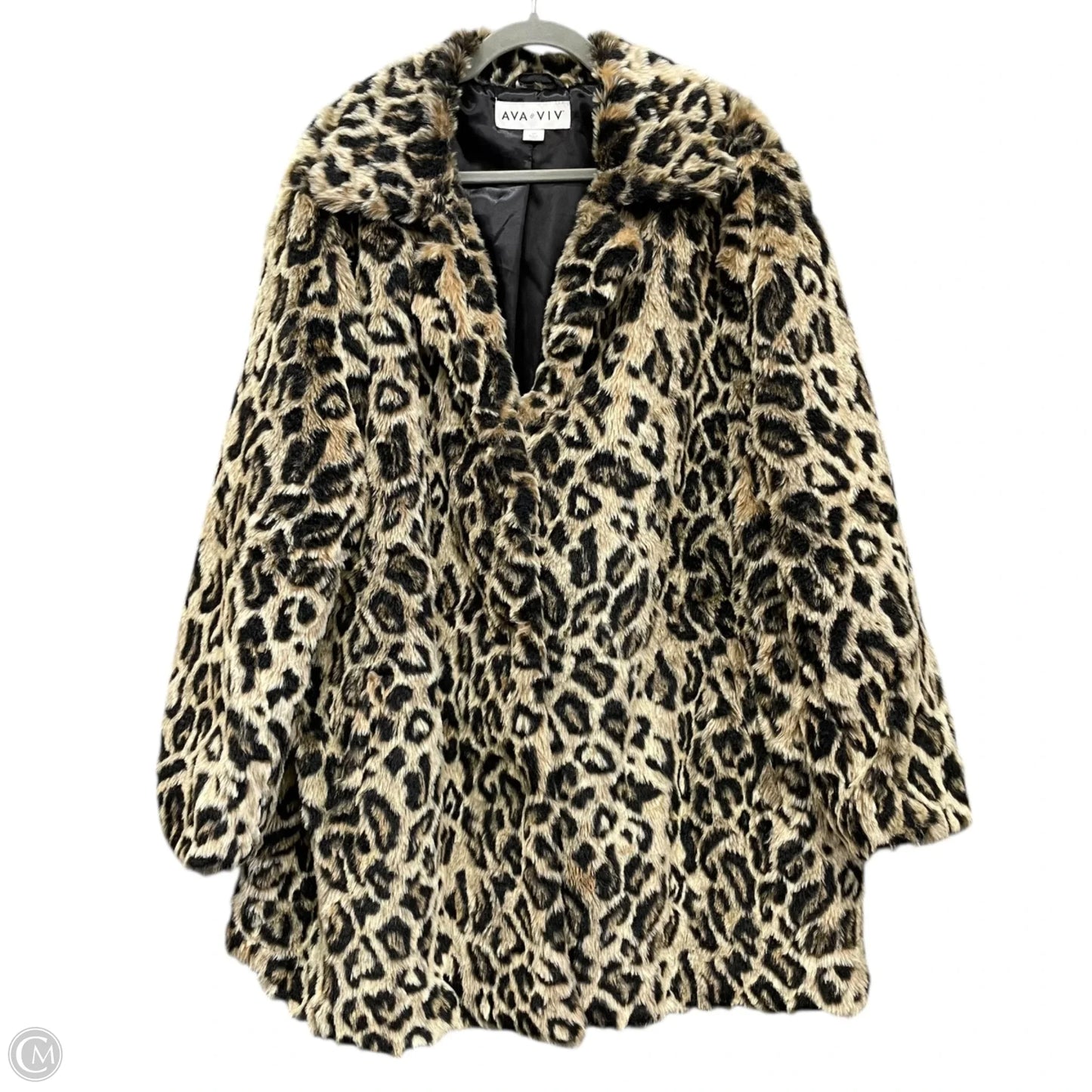 Coat Faux Fur & Sherpa By Ava & Viv In Animal Print, Size: 3x