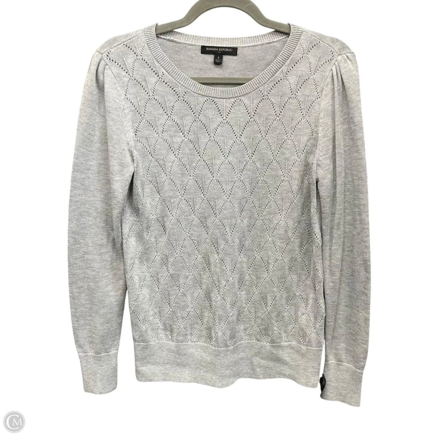 Sweatshirt Crewneck By Banana Republic In Grey, Size: S
