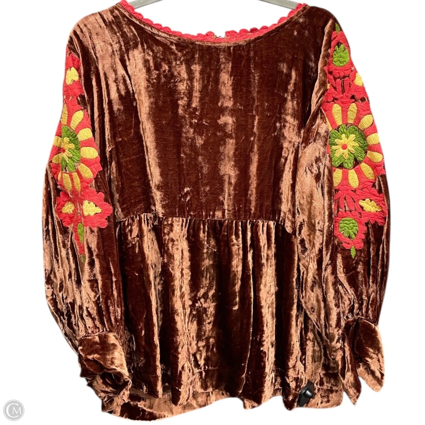 Top Long Sleeve By Ivy Jane In Brown, Size: L