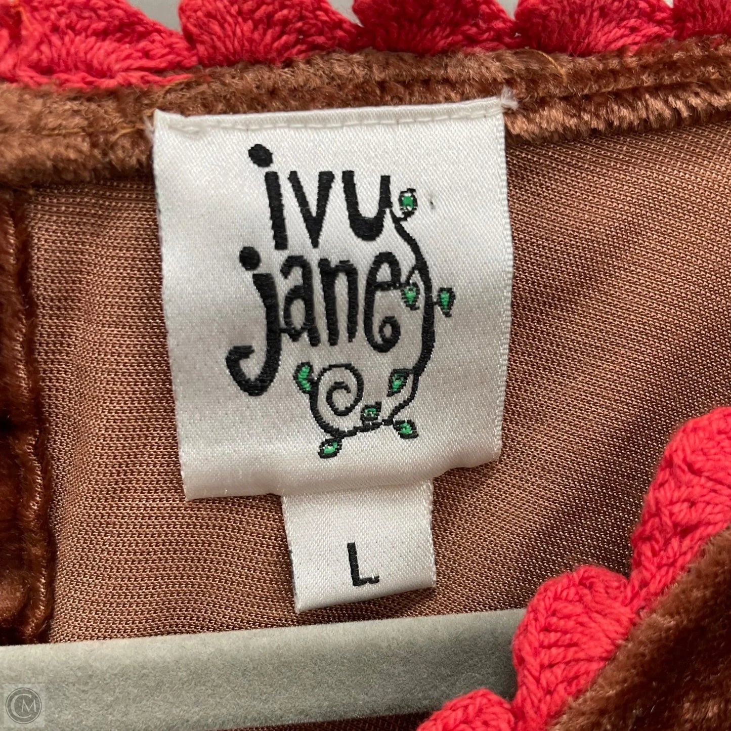 Top Long Sleeve By Ivy Jane In Brown, Size: L