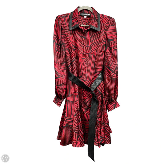 Dress Designer By Karl Lagerfeld In Black & Red, Size: 8