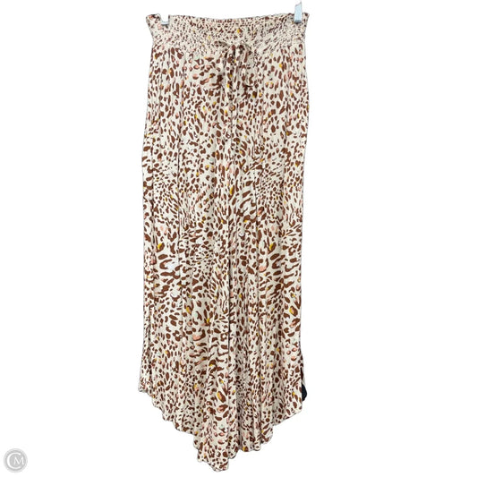 Pants Wide Leg By Versona In Brown & Cream, Size: Xs