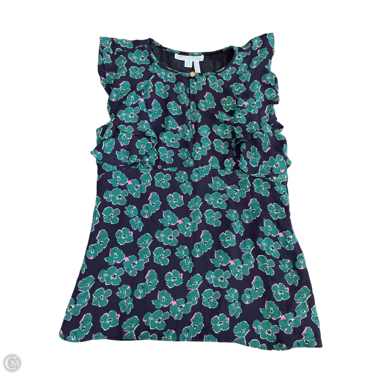 Top Sleeveless By Draper James In Blue & Green, Size: 4