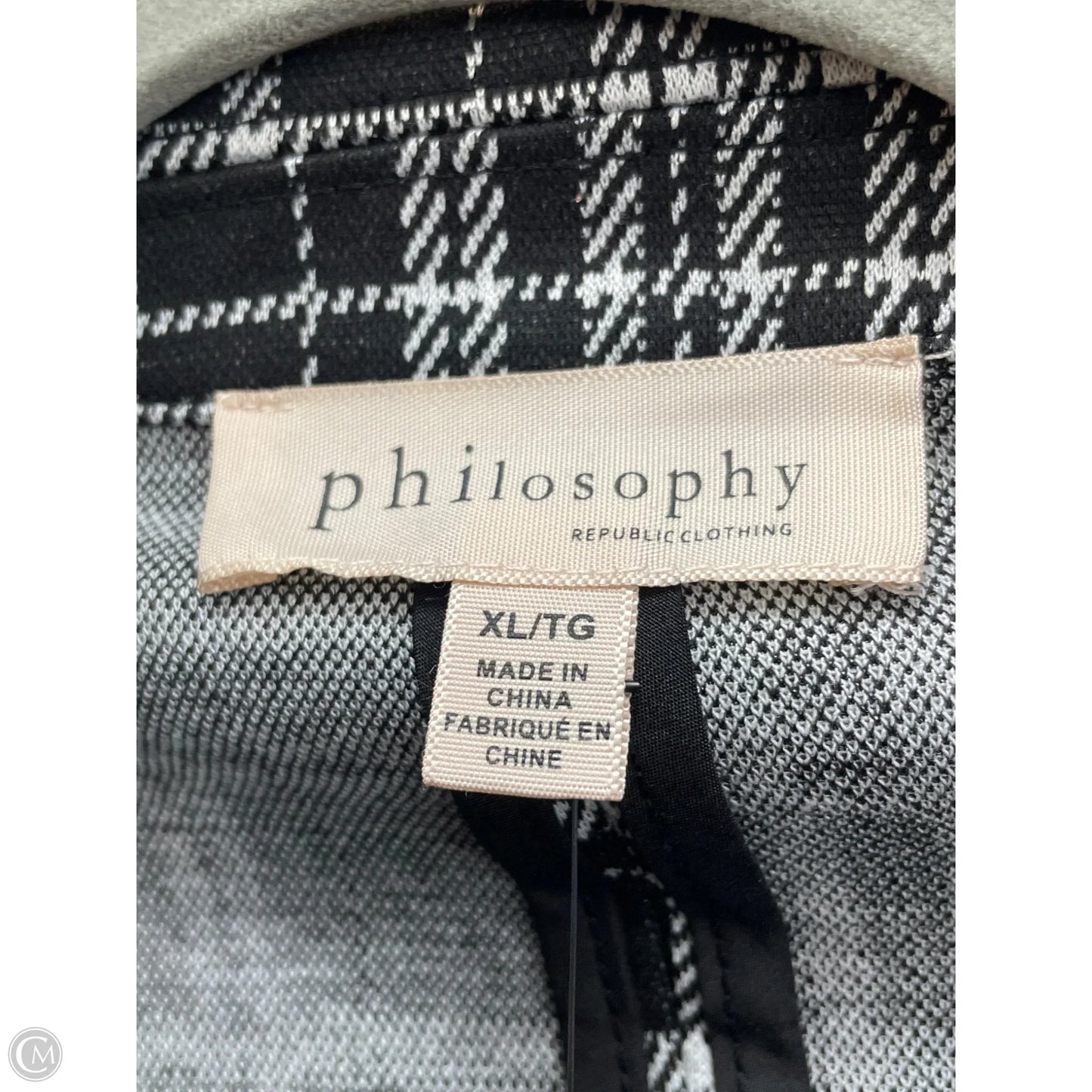 Blazer By Philosophy In Black & White, Size: Xl