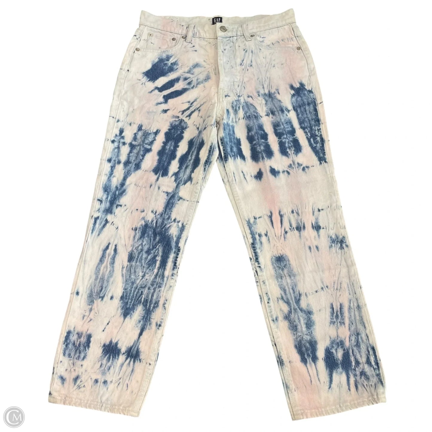 Jeans Straight By Gap In Blue & Pink, Size: 8