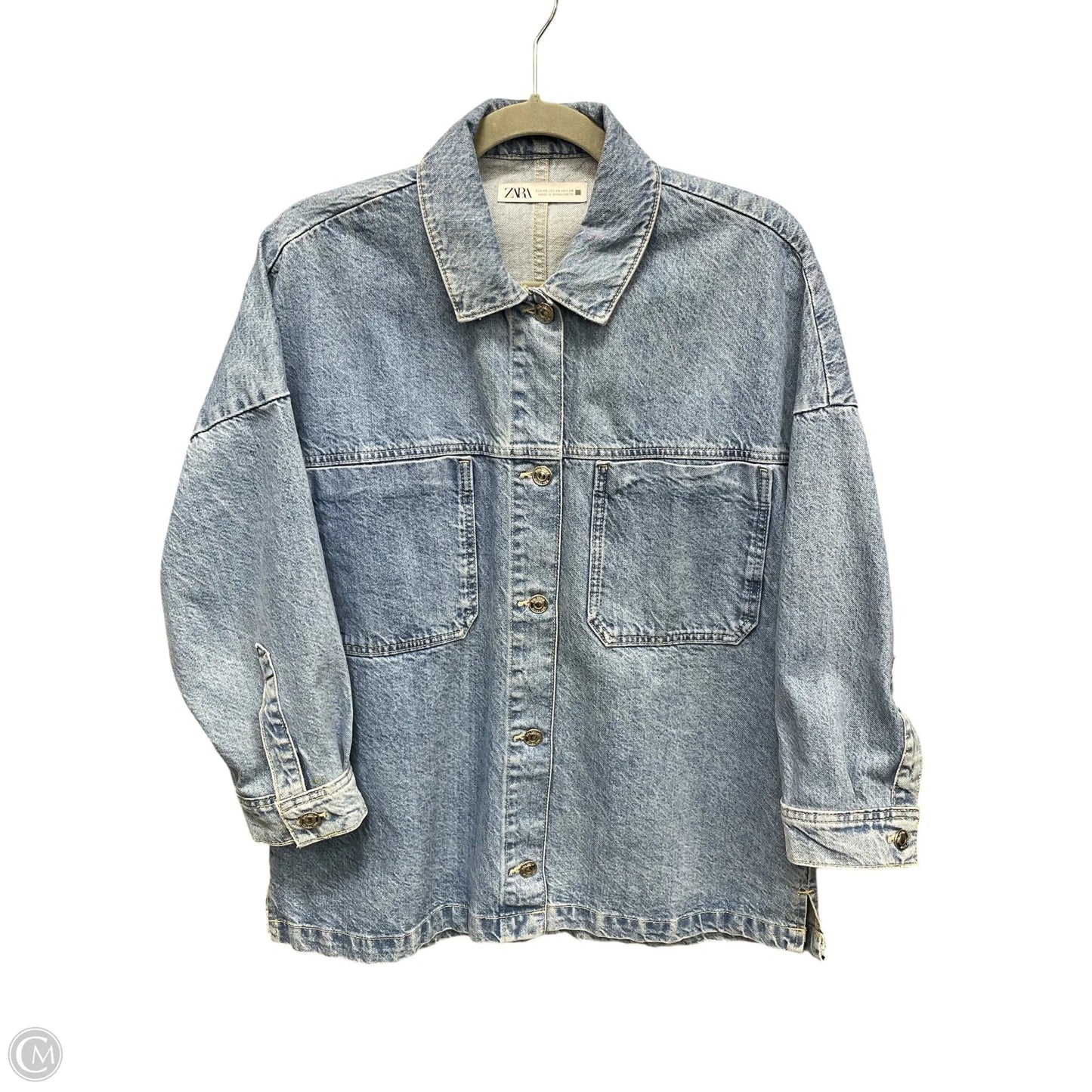 Jacket Denim By Zara In Blue Denim, Size: Xs