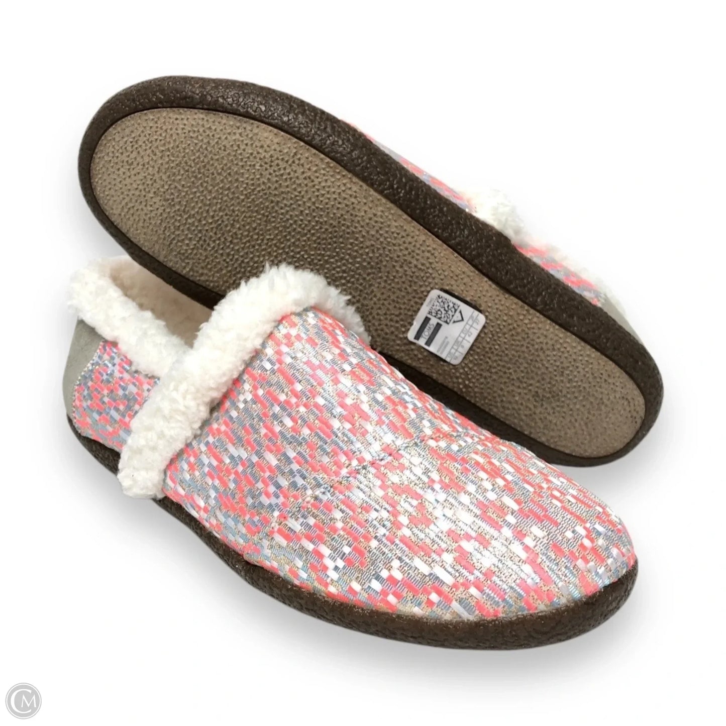 Shoes Flats By Toms In Pink & Silver, Size: 10