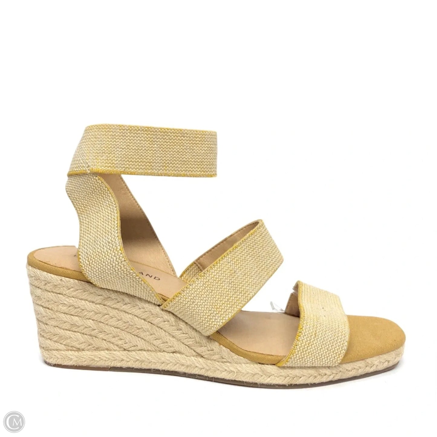 Sandals Heels Wedge By Lucky Brand In Cream & Yellow, Size: 11