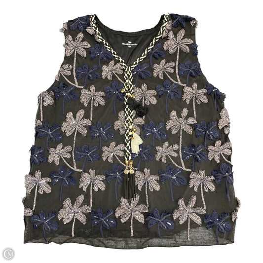 Top Sleeveless By Clothes Mentor In Black & Blue, Size: Xxl