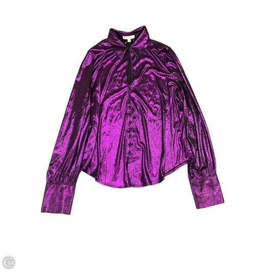 Blouse Long Sleeve By Grey Lab In Purple, Size: M