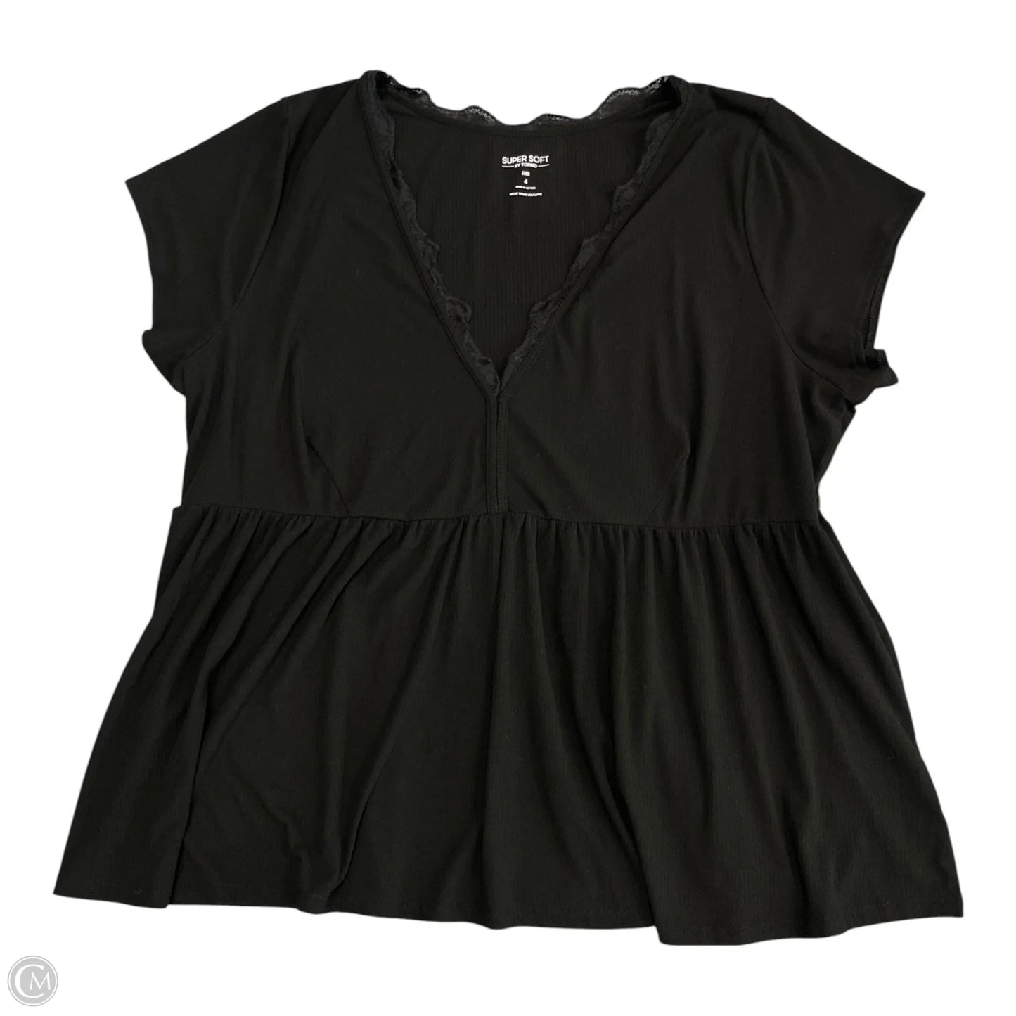 Top Short Sleeve By Torrid In Black, Size: 4x