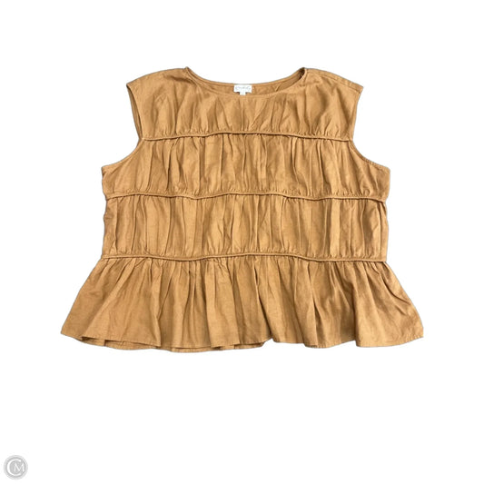 Top Sleeveless By Wonderly In Brown, Size: Xxl